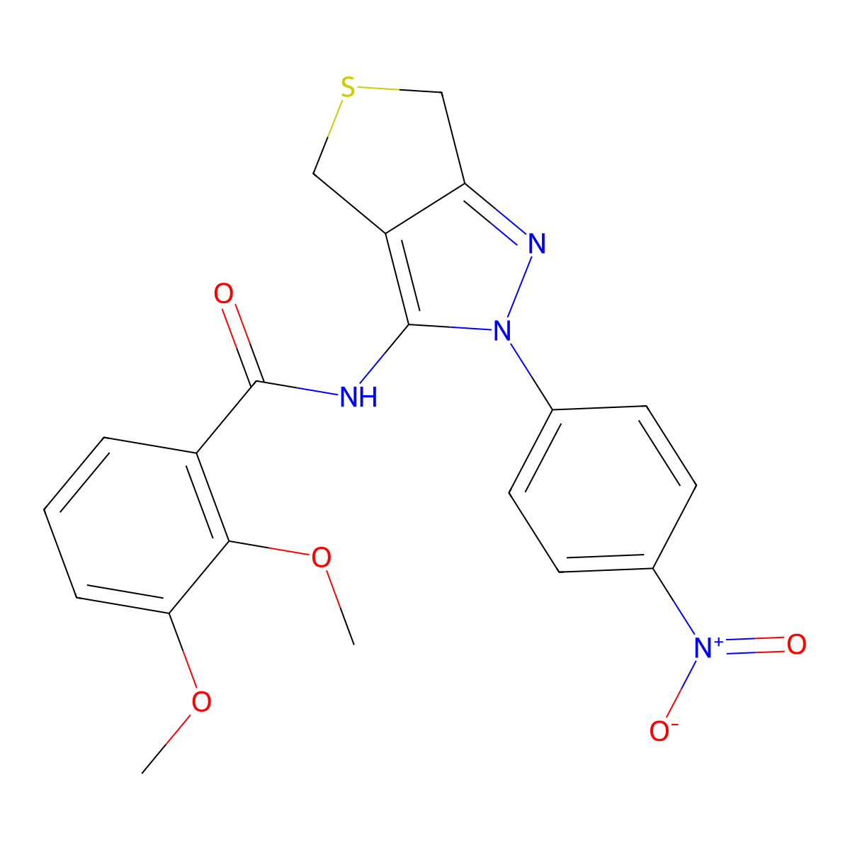 2,3-dimethoxy-N-(2-(4-nitrophenyl)-4,6-dihydro-2H-thieno[3,4-c]pyrazol-3-yl)benzamide molecular structure, CAS 396722-12-6