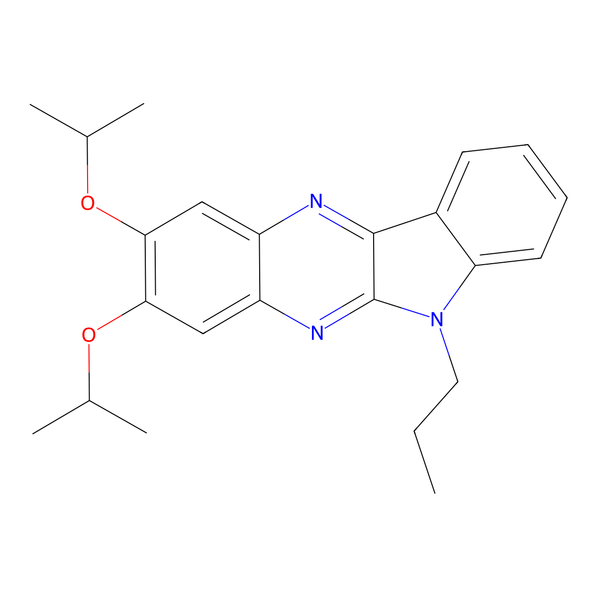 2,3-bis(propan-2-yloxy)-6-propyl-6H-indolo[2,3-b]quinoxaline molecular structure, CAS 396722-17-1