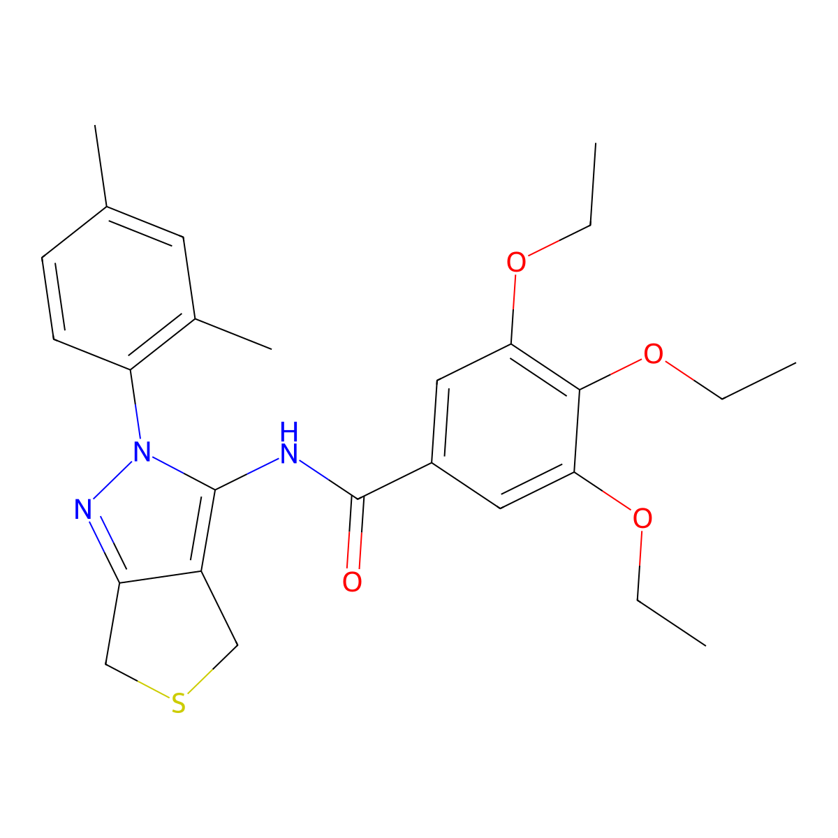 N-(2-(2,4-dimethylphenyl)-4,6-dihydro-2H-thieno[3,4-c]pyrazol-3-yl)-3,4,5-triethoxybenzamide molecular structure, CAS 396722-31-9