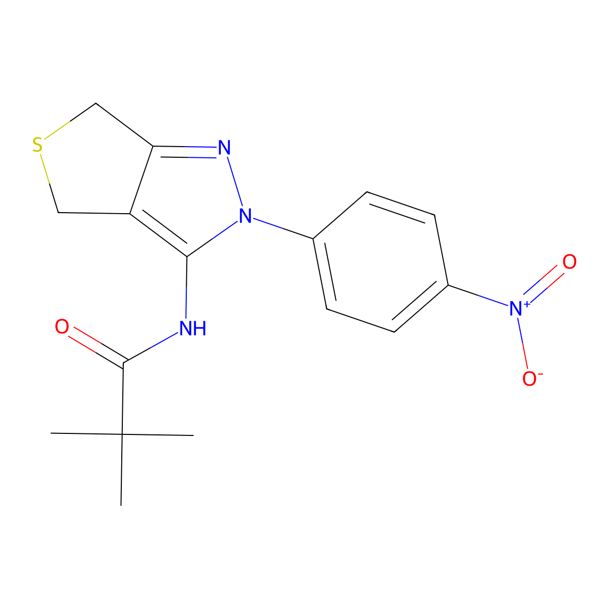 N-(2-(4-nitrophenyl)-4,6-dihydro-2H-thieno[3,4-c]pyrazol-3-yl)pivalamide molecular structure, CAS 396723-56-1