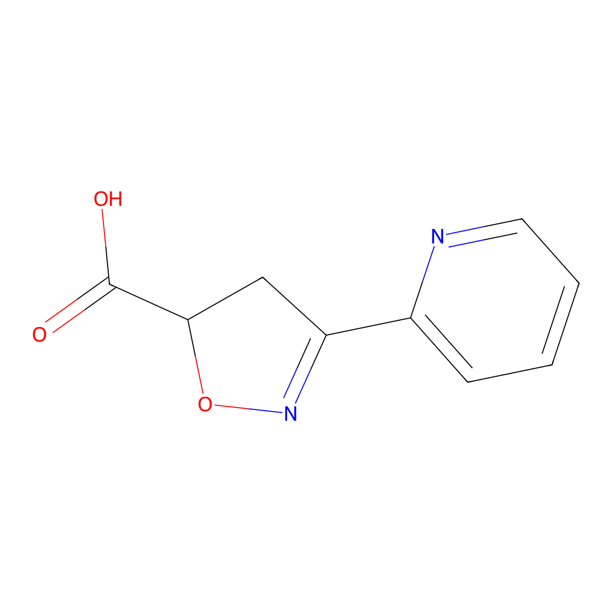 3-Pyridin-2-yl-4,5-dihydroisoxazole-5-carboxylic acid molecular structure, CAS 396726-64-0