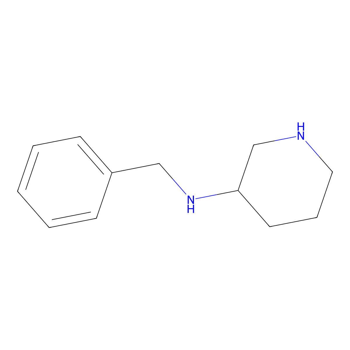 N-benzylpiperidin-3-amine molecular structure, CAS 396730-17-9