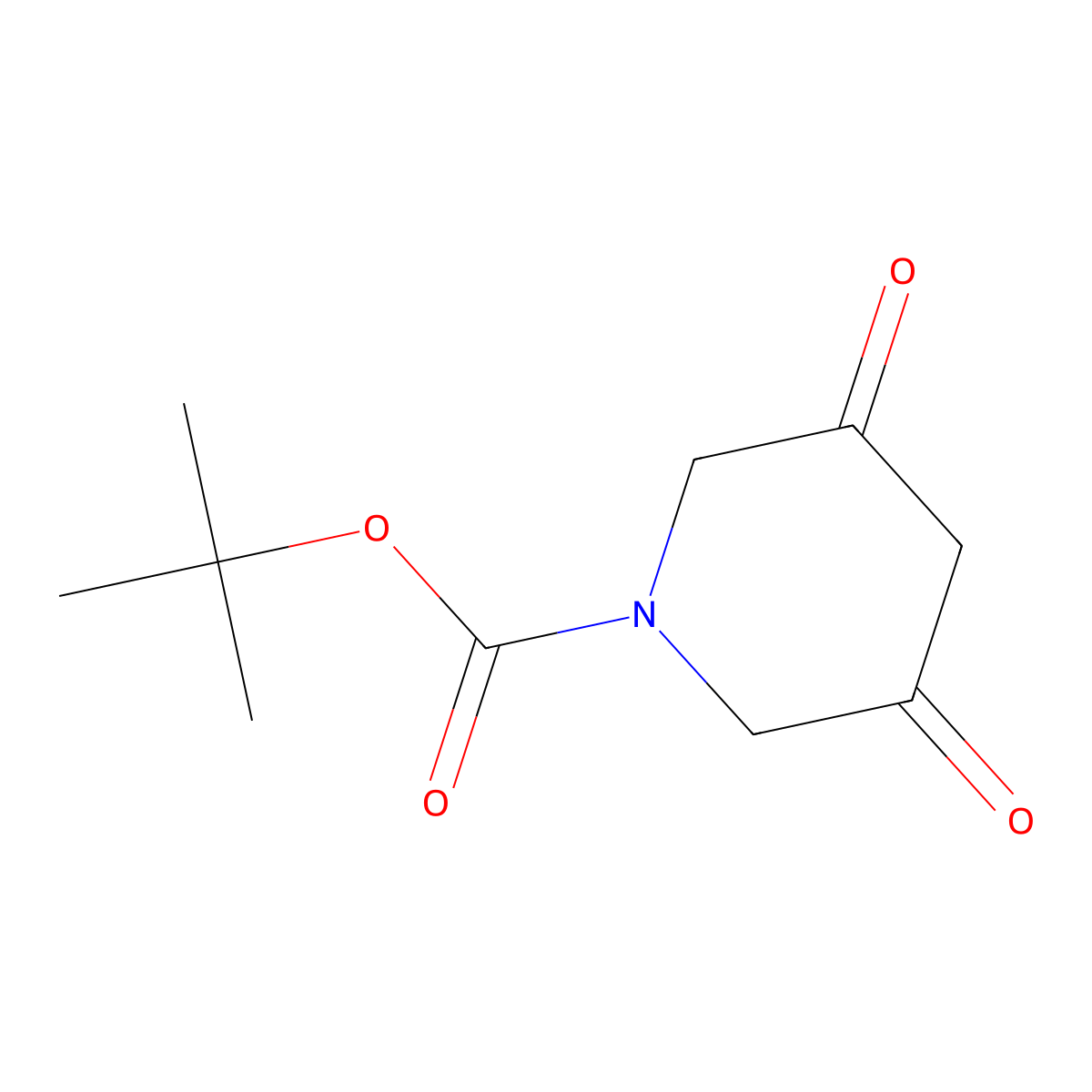 tert-Butyl 3,5-dioxopiperidine-1-carboxylate molecular structure, CAS 396731-40-1