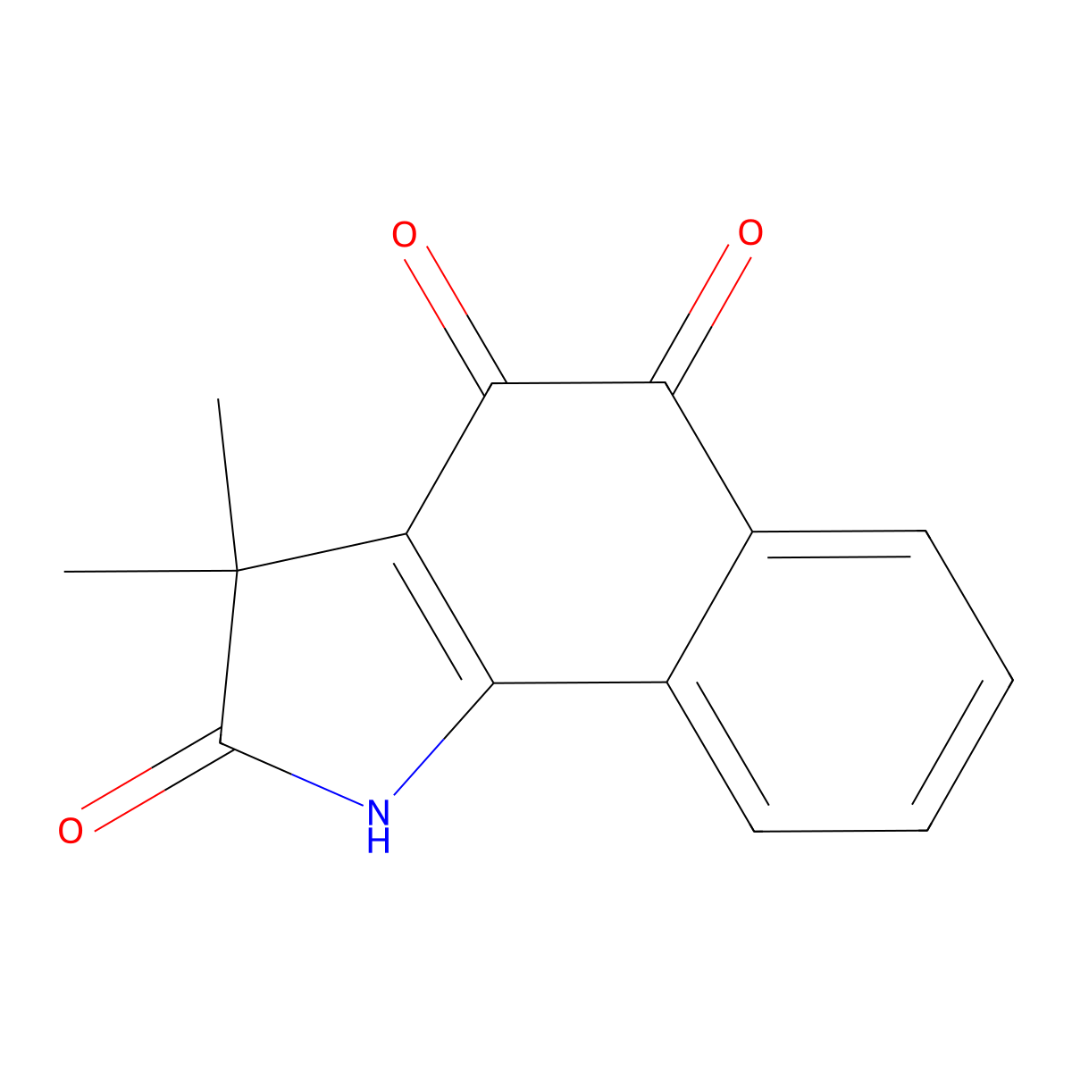 4-hydroxy-3,3-dimethyl-2H-benzo[g]indole-2,5(3H)-dione molecular structure, CAS 39674-97-0