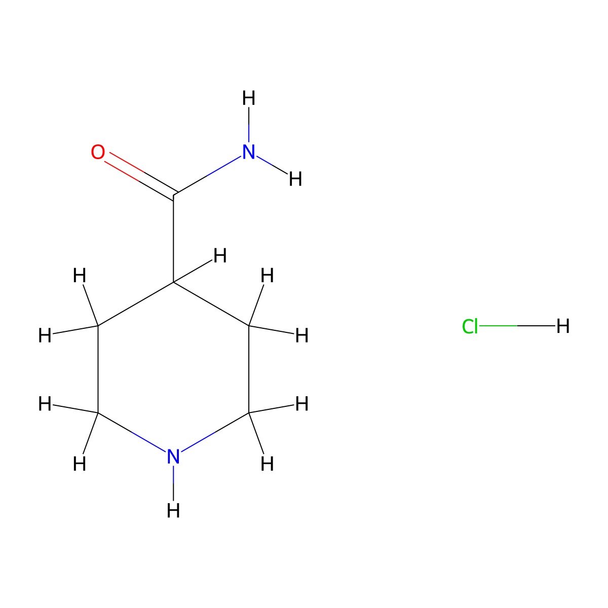 Piperidine-4-carboxamide hydrochloride molecular structure, CAS 39674-99-2