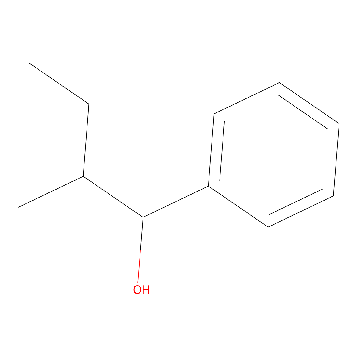alpha-(1-Methylpropyl)benzenemethanol molecular structure, CAS 3968-86-3