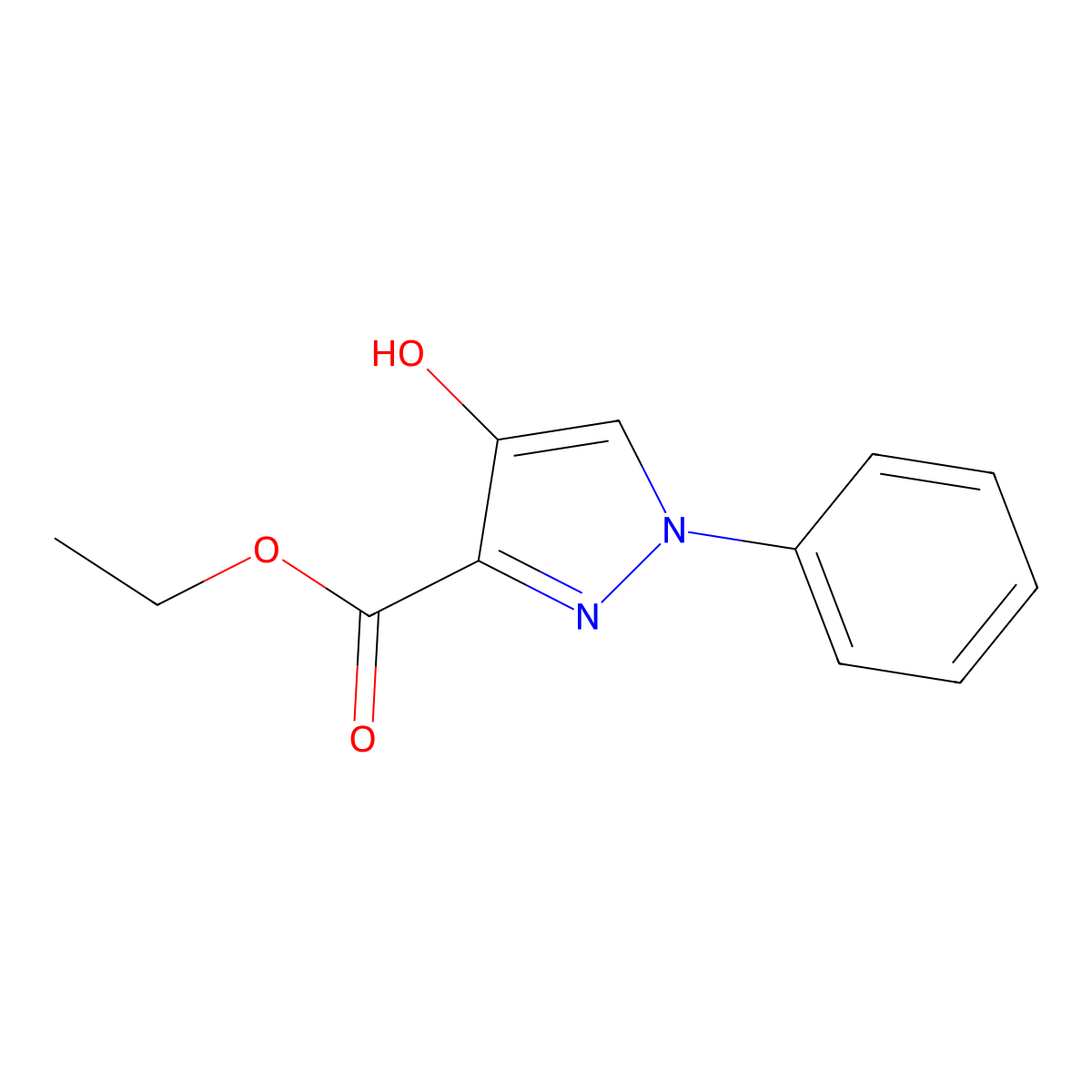 ethyl 4-hydroxy-1-phenyl-1H-pyrazole-3-carboxylate molecular structure, CAS 39683-24-4
