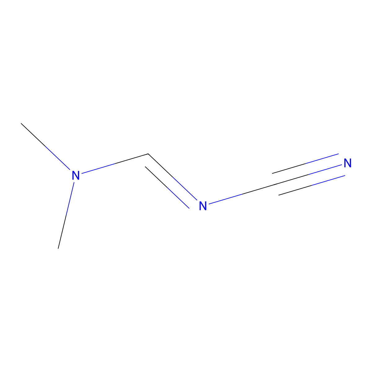 N'-Cyano-N,N-dimethylmethanimidamide molecular structure, CAS 39687-97-3