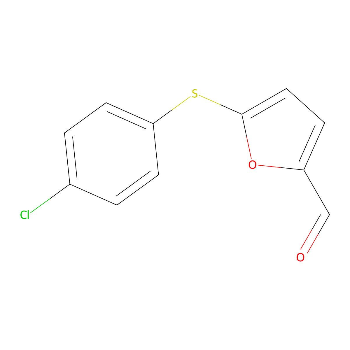 5-[(4-Chlorophenyl)sulfanyl]-2-furaldehyde molecular structure, CAS 39689-04-8