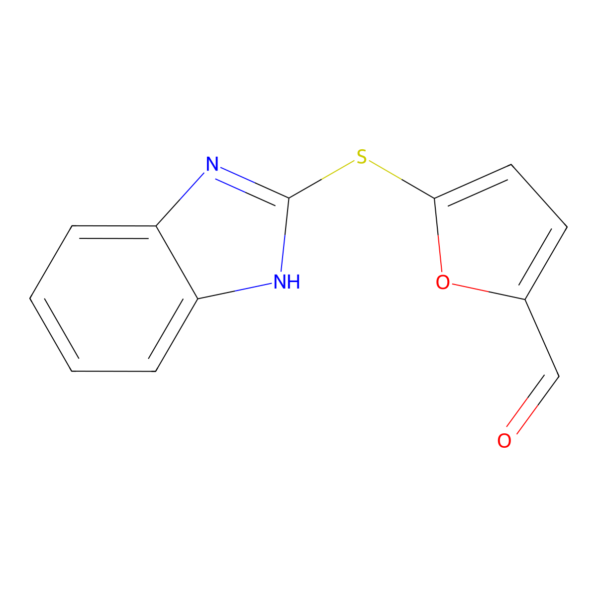 5-(1H-Benzimidazol-2-ylsulfanyl)-2-furaldehyde molecular structure, CAS 39689-08-2