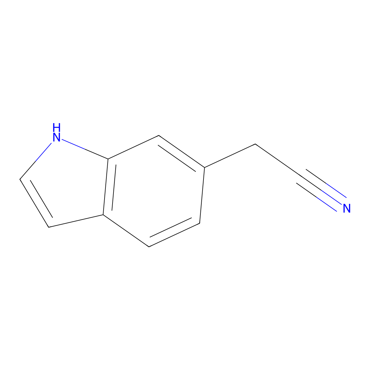 2-(1H-Indol-6-yl)acetonitrile molecular structure, CAS 39689-57-1