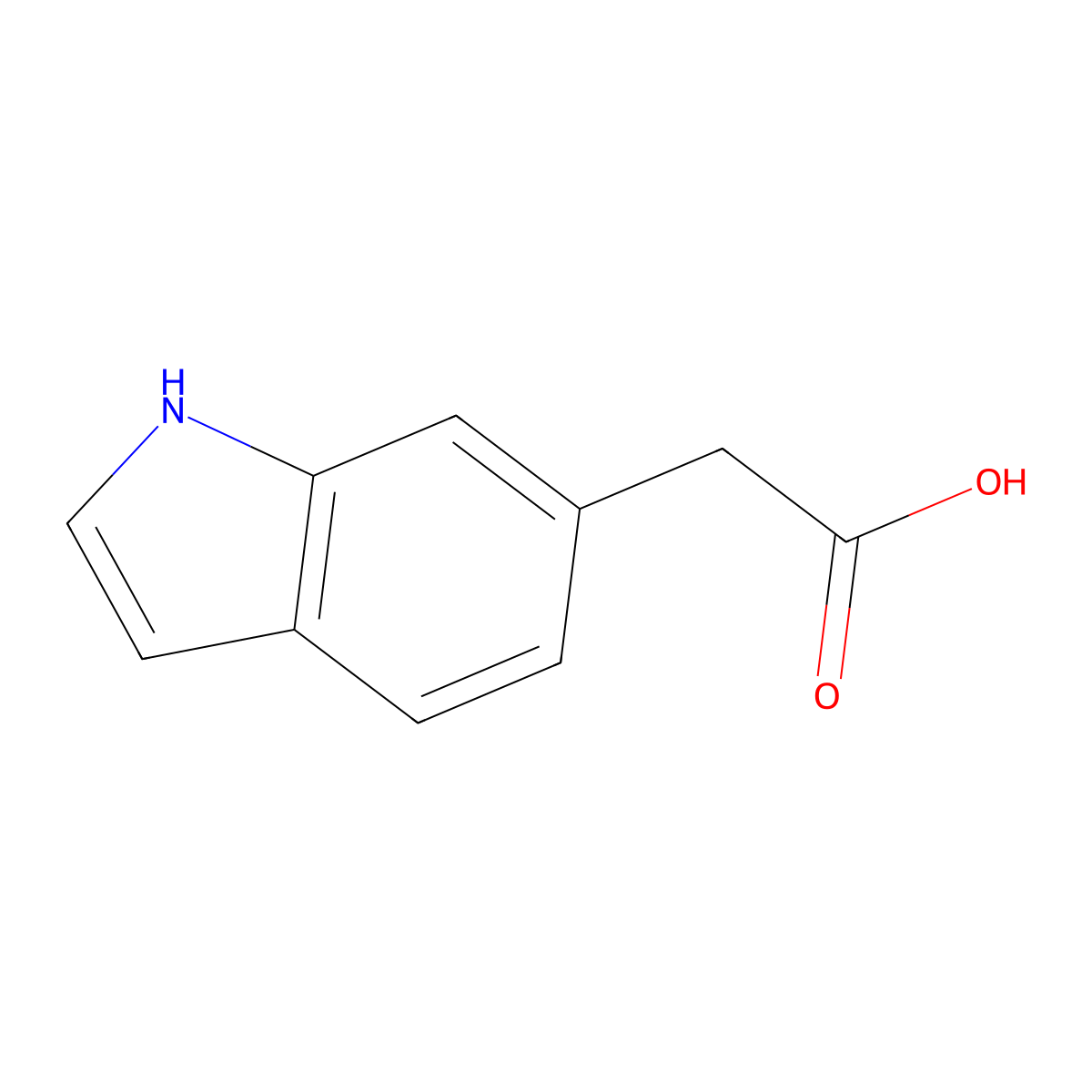 1H-Indole-6-acetic acid molecular structure, CAS 39689-58-2