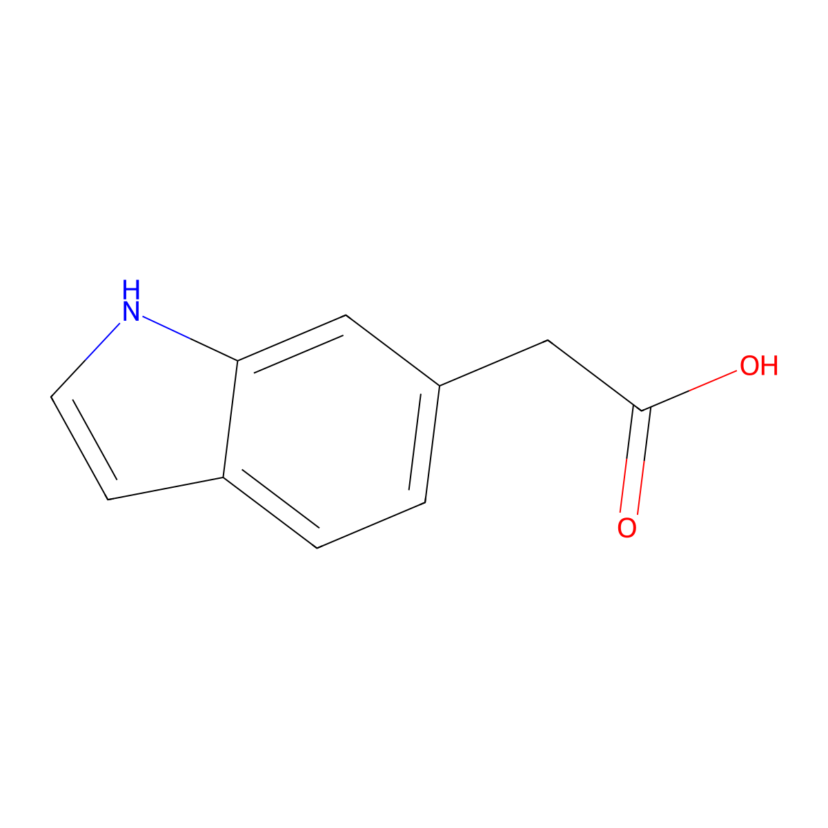 1H-Indole-6-acetic acid molecular structure, CAS 39689-58-2