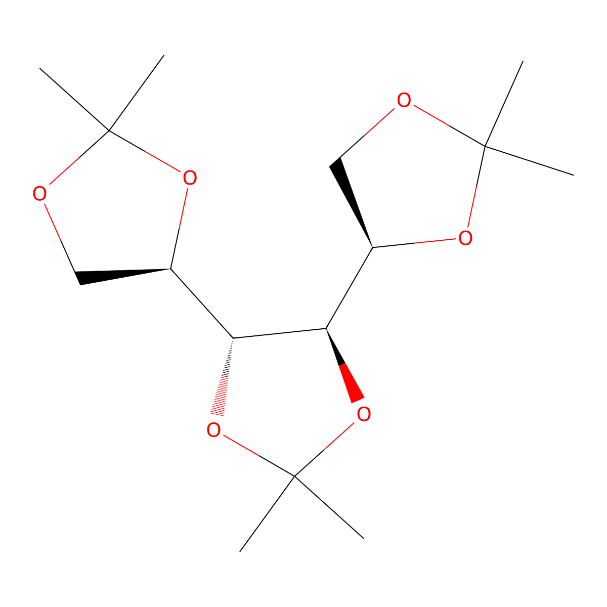 (4R,4'R,4''R,5'R)-2,2,2',2',2'',2''-Hexamethyl-4,4':5',4''-ter(1,3-dioxolane) molecular structure, CAS 3969-59-3