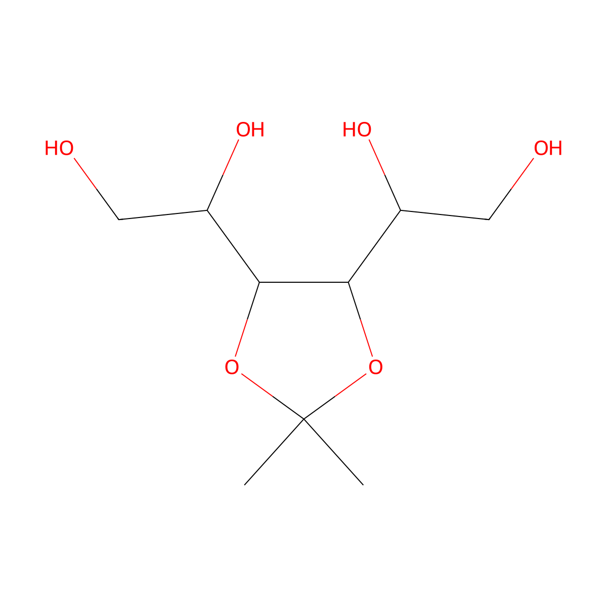 3,4-O-Isopropylidene-D-mannitol molecular structure, CAS 3969-84-4