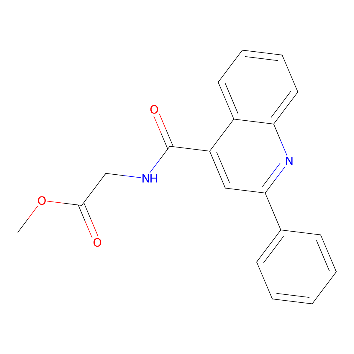 Methyl 2-[(2-phenylquinolin-4-yl)formamido]acetate molecular structure, CAS 3969-95-7