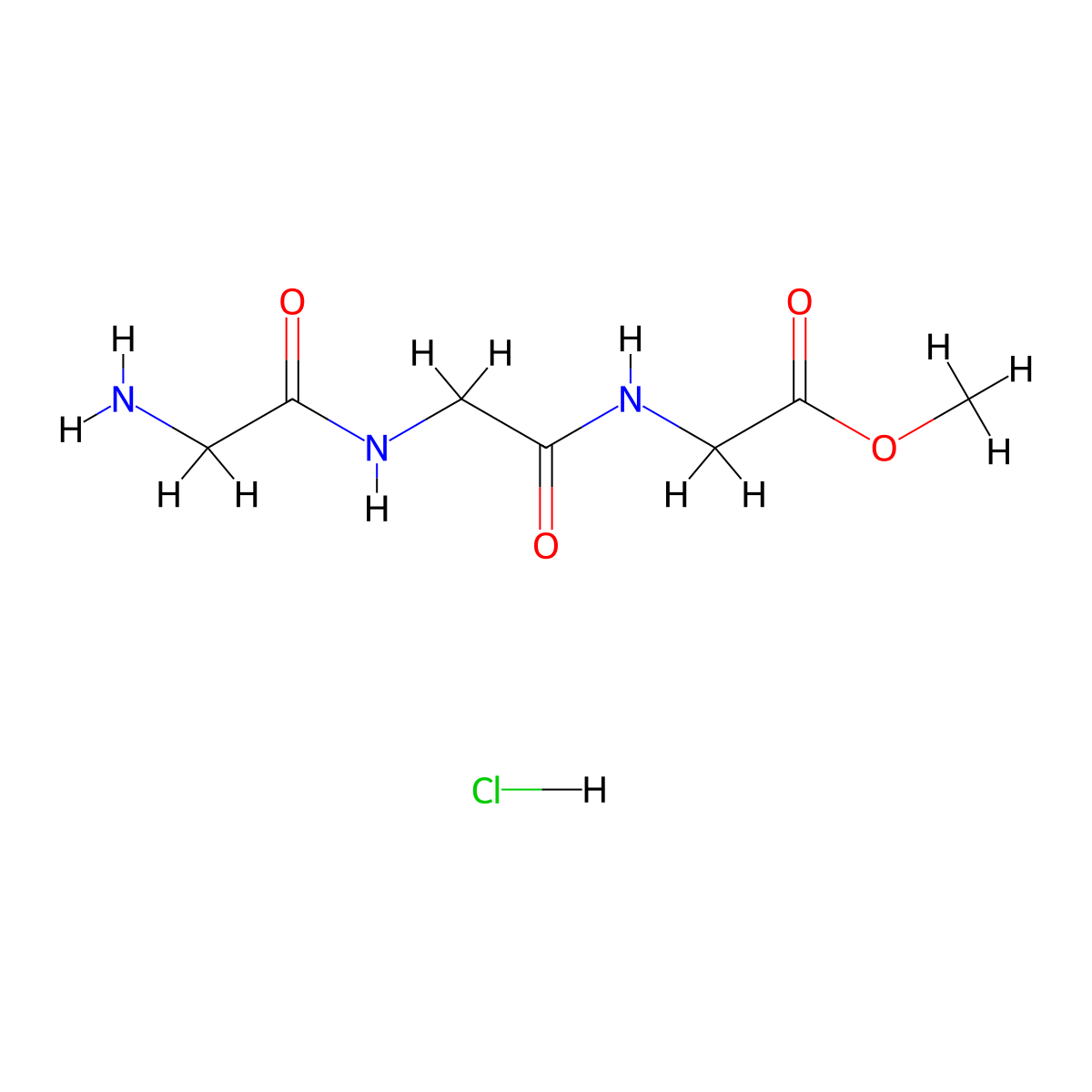 Methyl glycylglycylglycinate (hydrochloride) molecular structure, CAS 39692-67-6