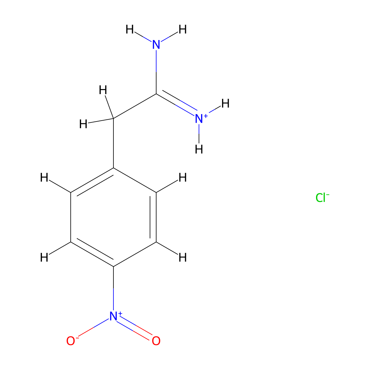 (4-Nitrophenyl)ethanimidamide--hydrogen chloride (1/1) molecular structure, CAS 39695-96-0