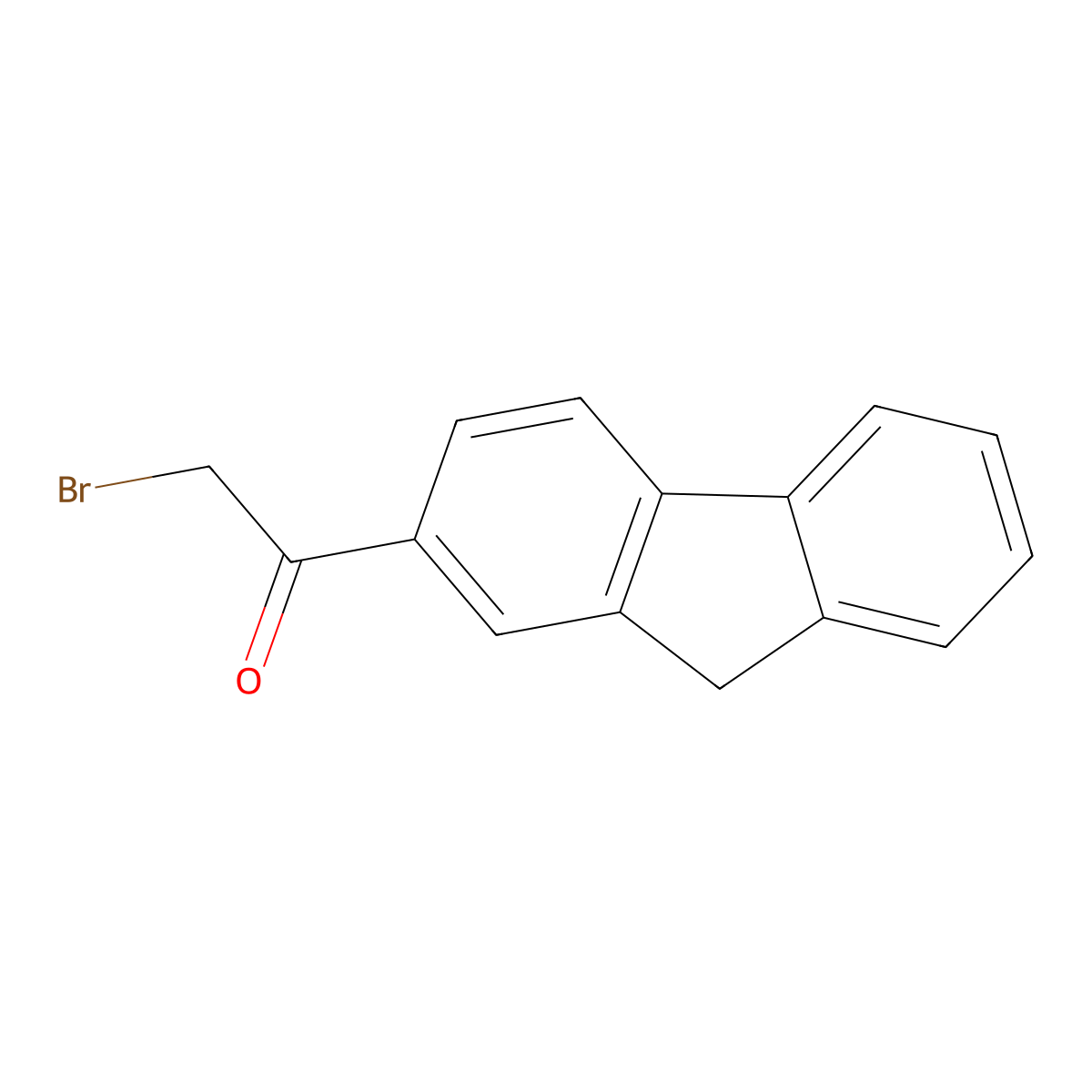 2-bromo-1-(9H-fluoren-2-yl)ethan-1-one molecular structure, CAS 39696-13-4