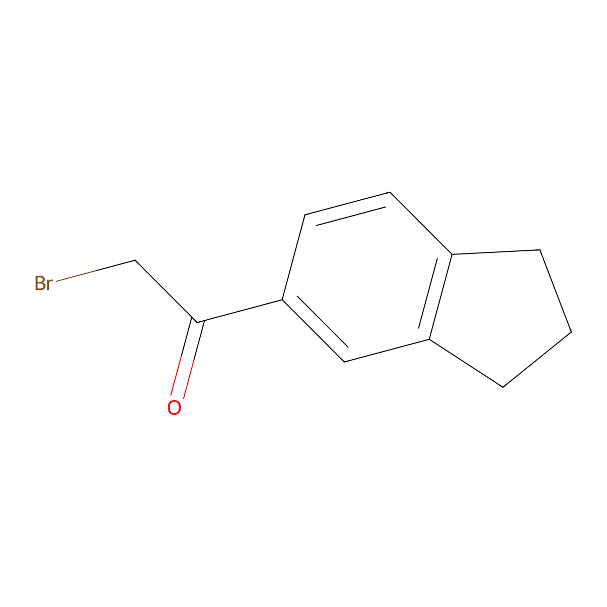 2-Bromo-1-(2,3-dihydro-1H-inden-5-yl)ethan-1-one molecular structure, CAS 39696-16-7