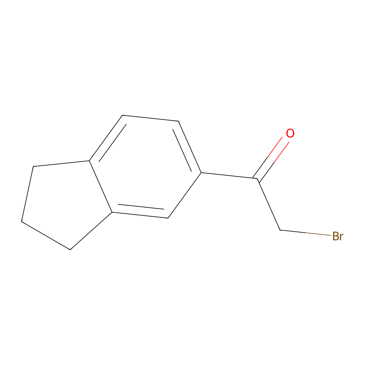 2-Bromo-1-(2,3-dihydro-1H-inden-5-yl)ethan-1-one molecular structure, CAS 39696-16-7