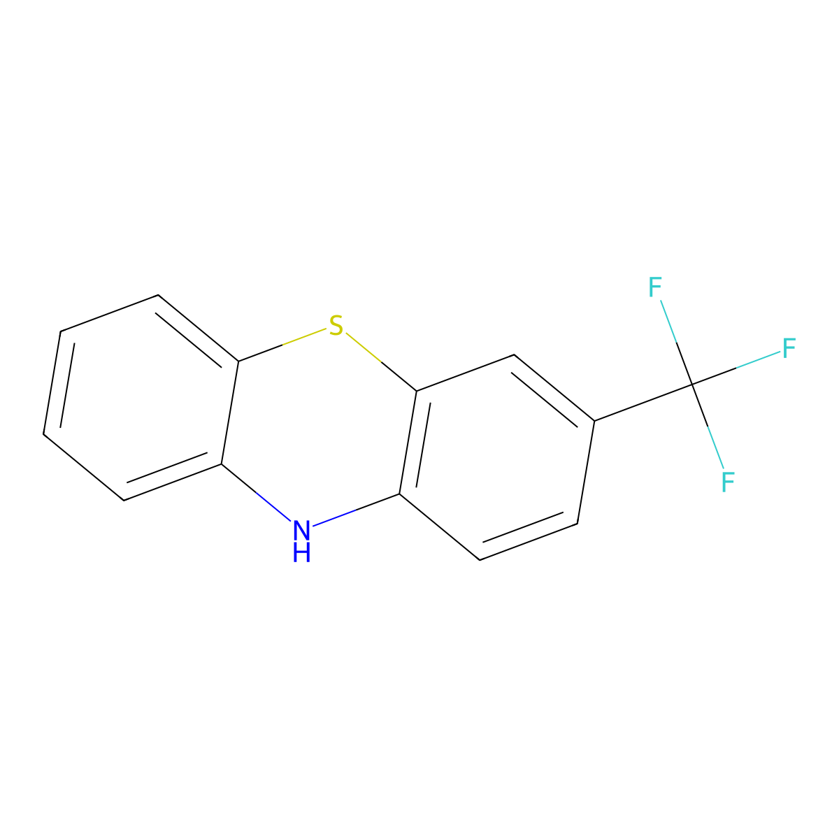 3-(trifluoromethyl)-10H-phenothiazine molecular structure, CAS 397-50-2