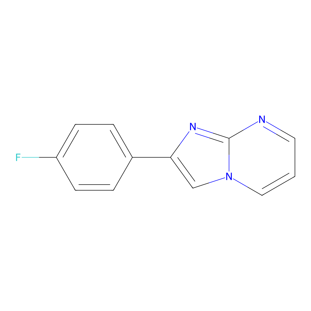 2-(4-Fluorophenyl)imidazo[1,2-a]pyrimidine molecular structure, CAS 397-53-5