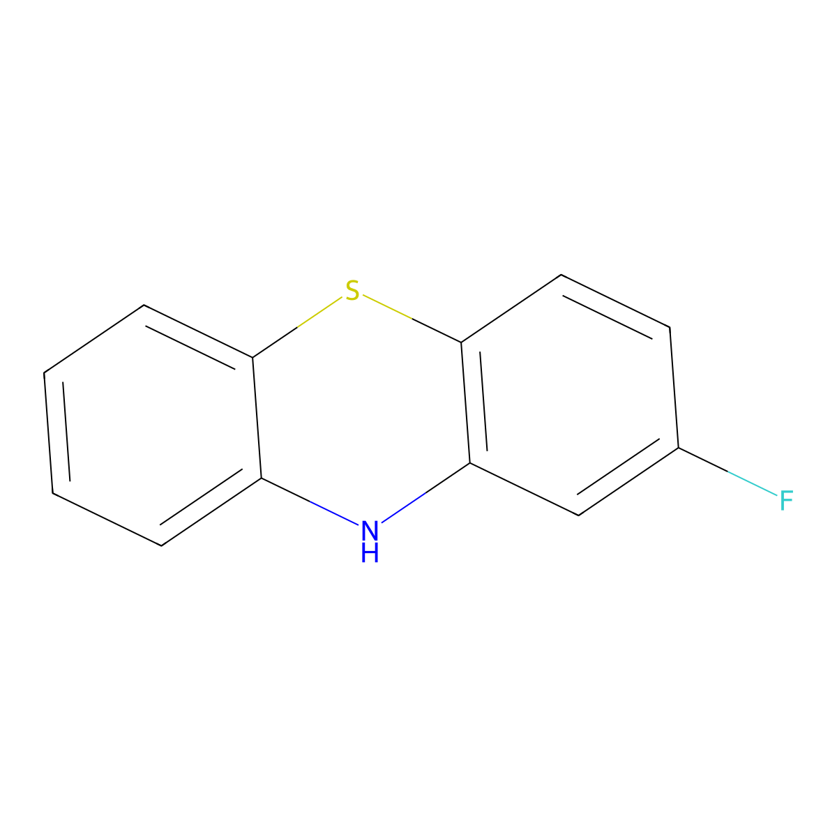 2-fluoro-10H-phenothiazine molecular structure, CAS 397-58-0