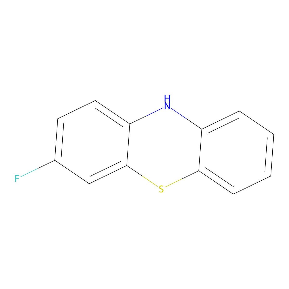 3-Fluoro-10H-phenothiazine molecular structure, CAS 397-59-1