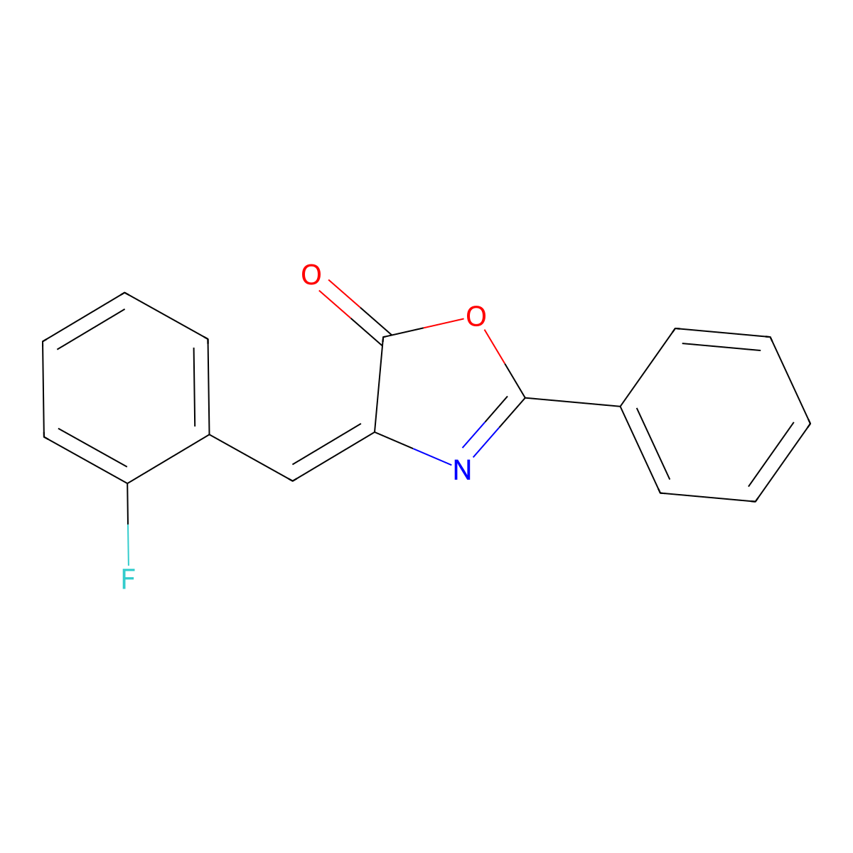 4-((2-Fluorophenyl)methylene)-2-phenyloxazol-5(4H)-one molecular structure, CAS 397-60-4