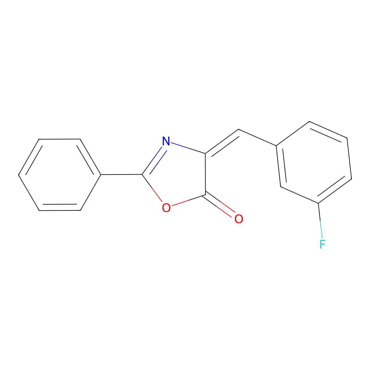 4-[(3-Fluorophenyl)methylene]-2-phenyl-5(4H)-oxazolone molecular structure, CAS 397-62-6