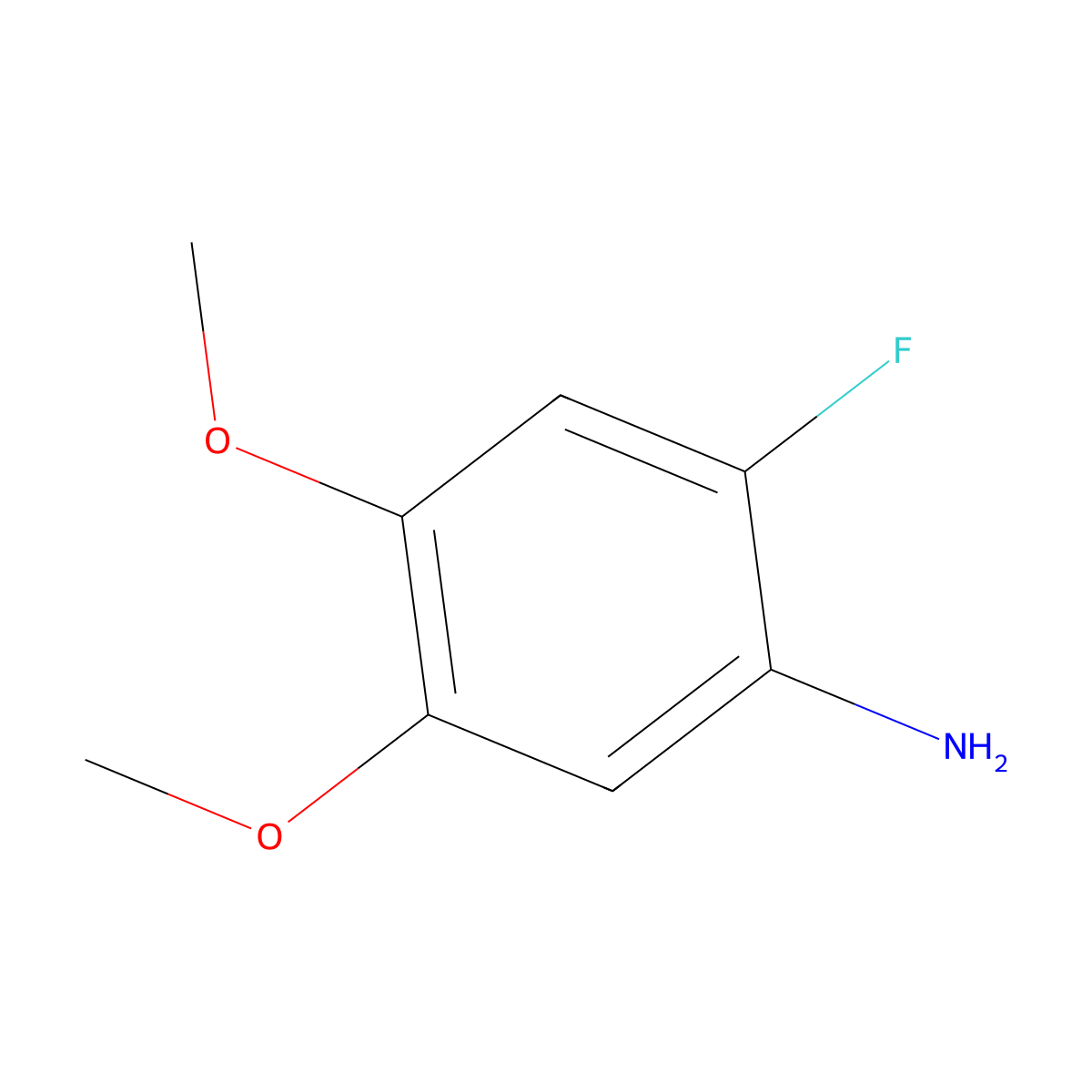 2-Fluoro-4,5-dimethoxyaniline molecular structure, CAS 397-75-1