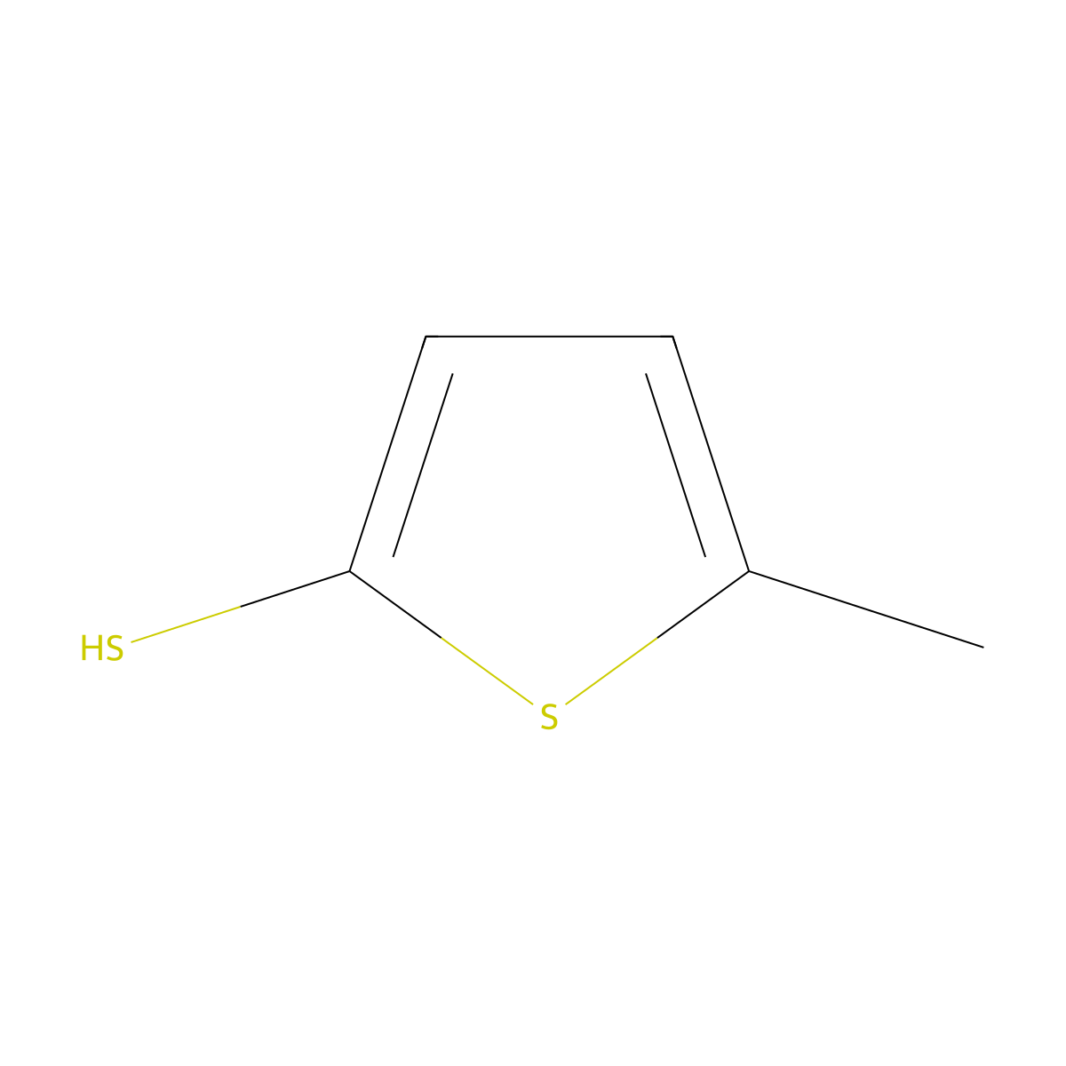 2-Thiophenethiol, 5-methyl- molecular structure, CAS 3970-28-3