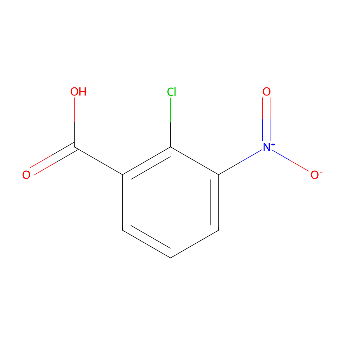 2-Chloro-3-nitrobenzoic acid molecular structure, CAS 3970-35-2