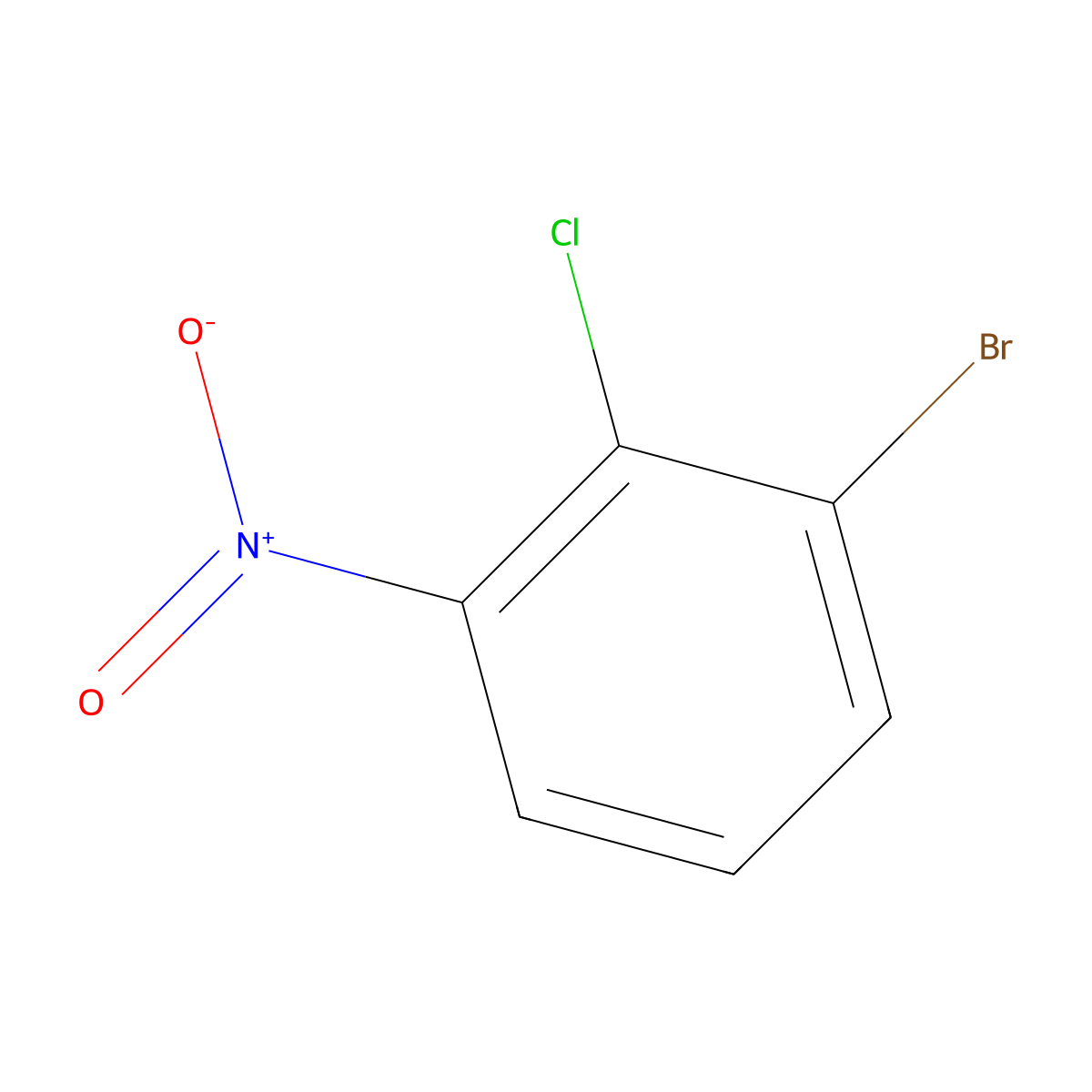 1-Bromo-2-chloro-3-nitrobenzene molecular structure, CAS 3970-37-4