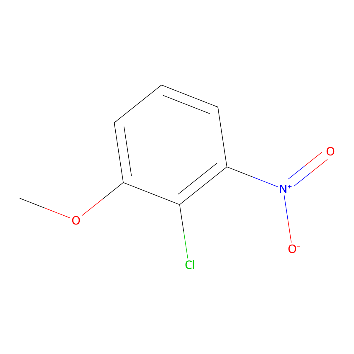 2-Chloro-1-methoxy-3-nitrobenzene molecular structure, CAS 3970-39-6