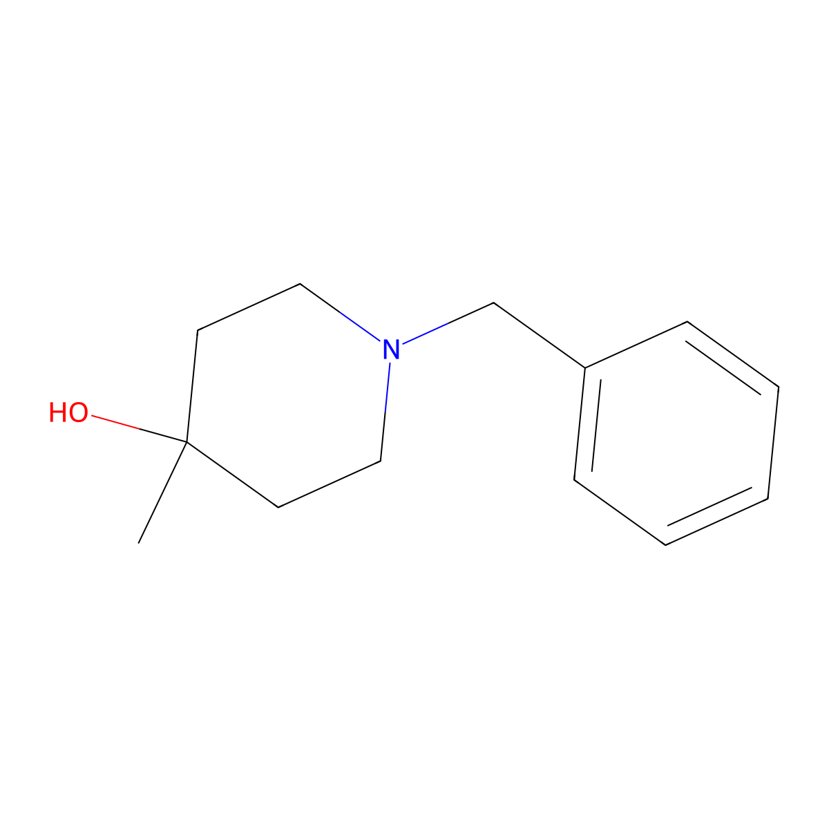1-Benzyl-4-methylpiperidin-4-ol molecular structure, CAS 3970-66-9