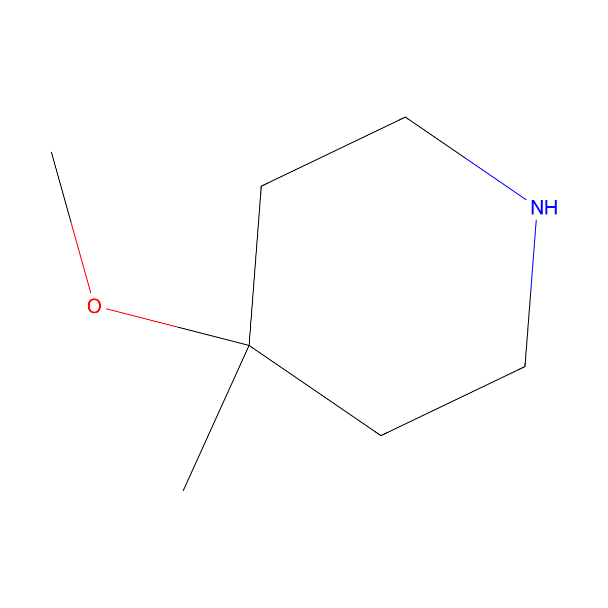 4-Methoxy-4-methylpiperidine molecular structure, CAS 3970-72-7