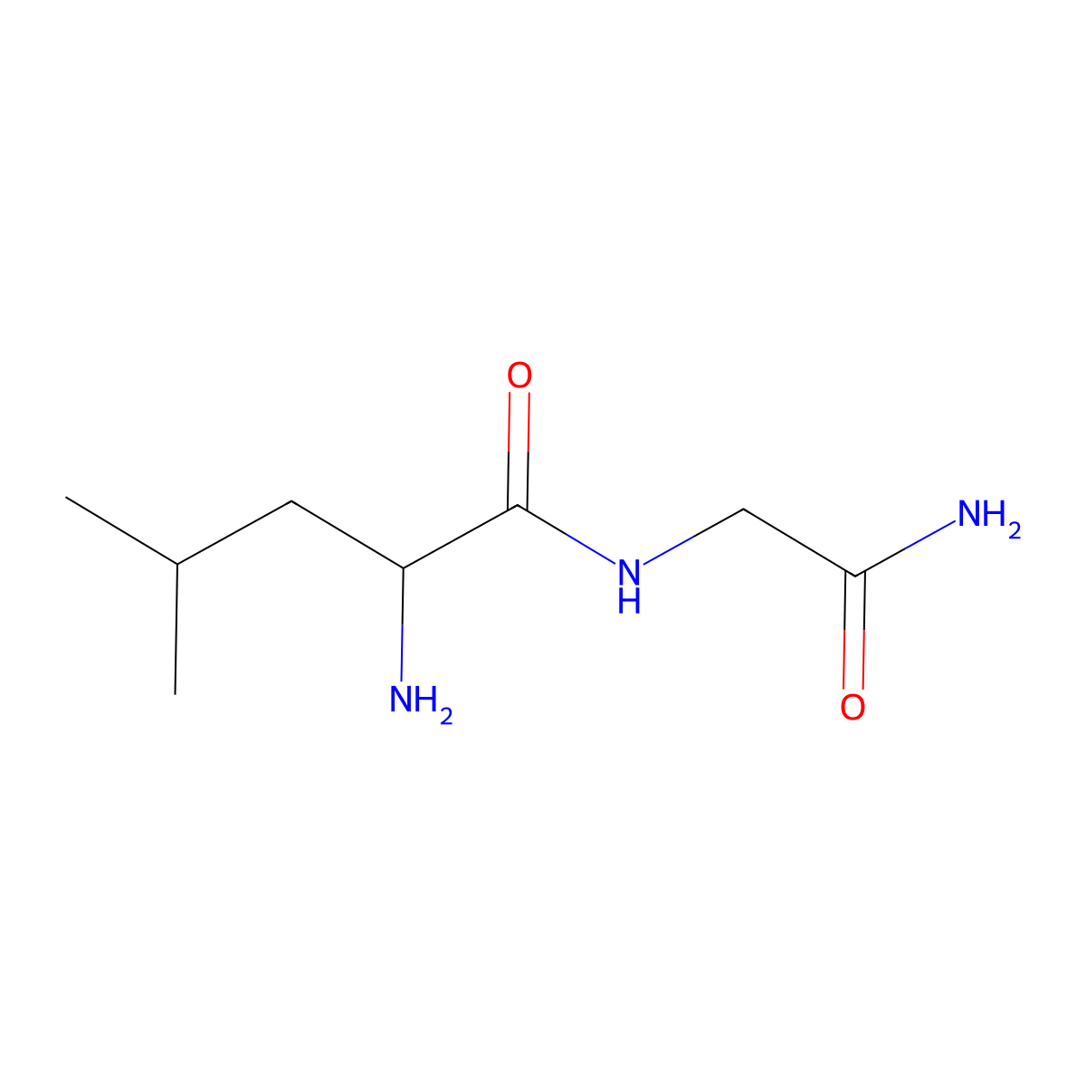 Glycinamide, L-leucyl- molecular structure, CAS 39705-58-3