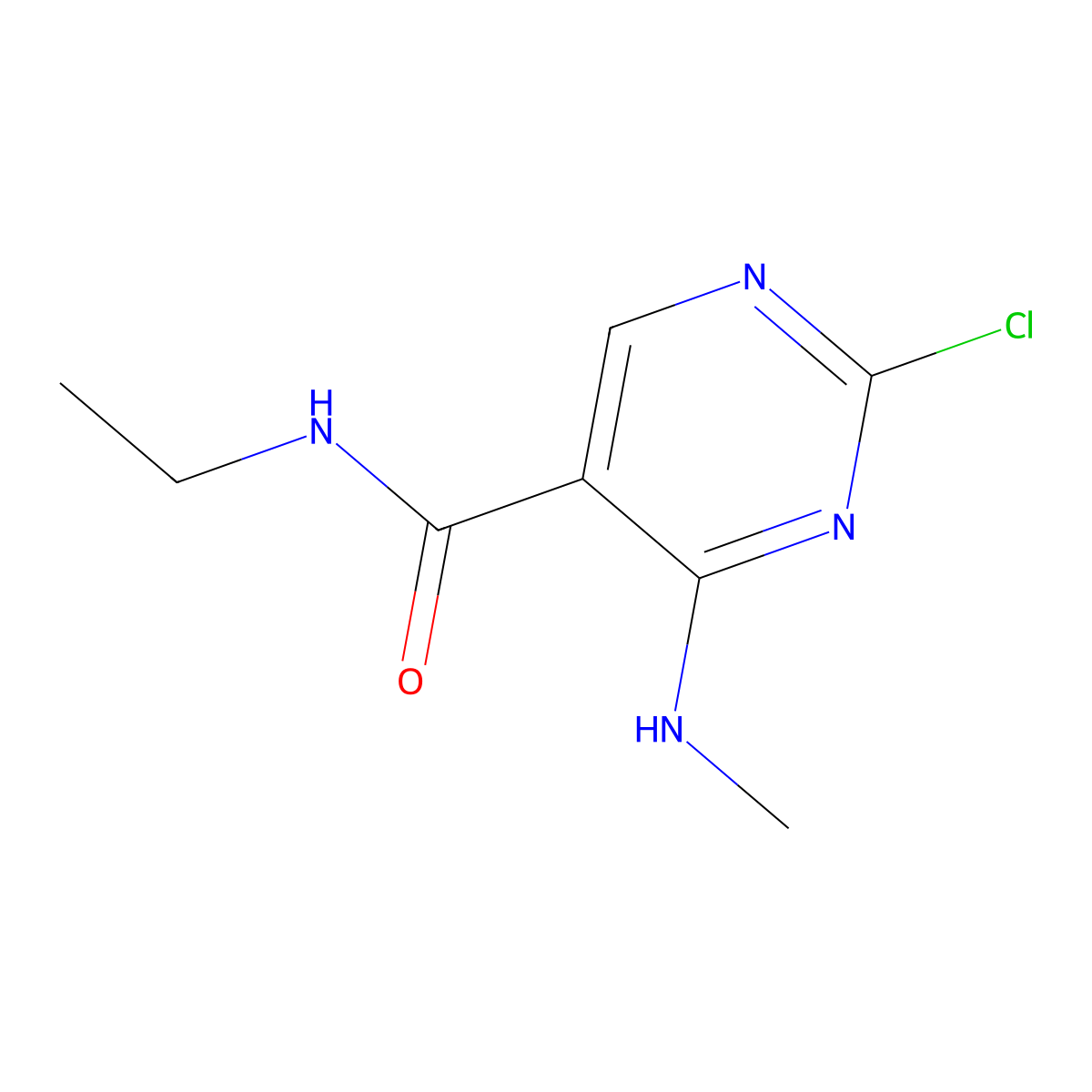 2-chloro-N-ethyl-4-(methylamino)pyrimidine-5-carboxamide molecular structure, CAS 39714-32-4