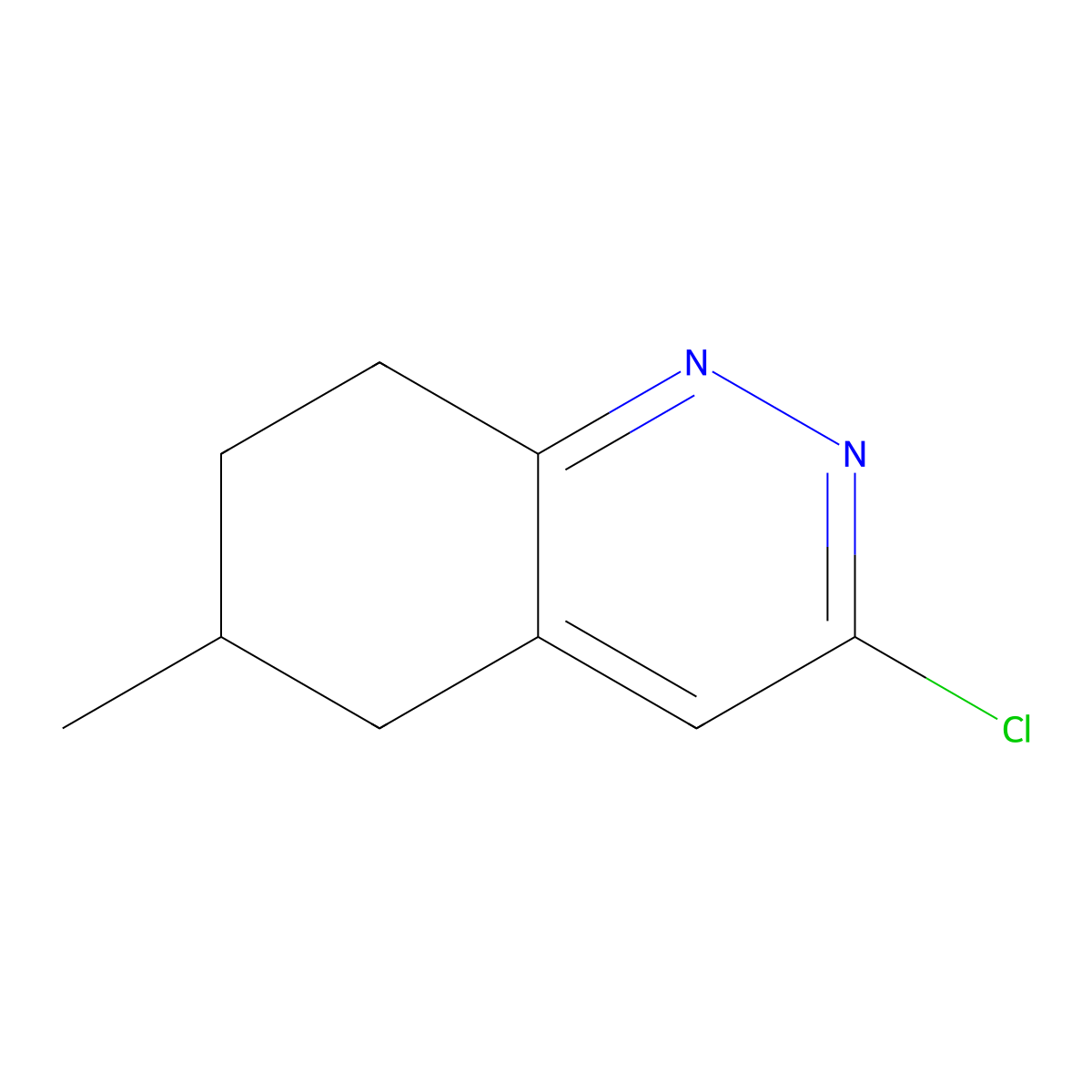 3-Chloro-6-methyl-5,6,7,8-tetrahydrocinnoline molecular structure, CAS 39715-69-0