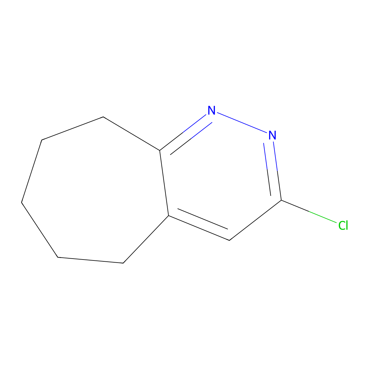 3-chloro-6,7,8,9-tetrahydro-5H-cyclohepta[c]pyridazine molecular structure, CAS 39715-70-3