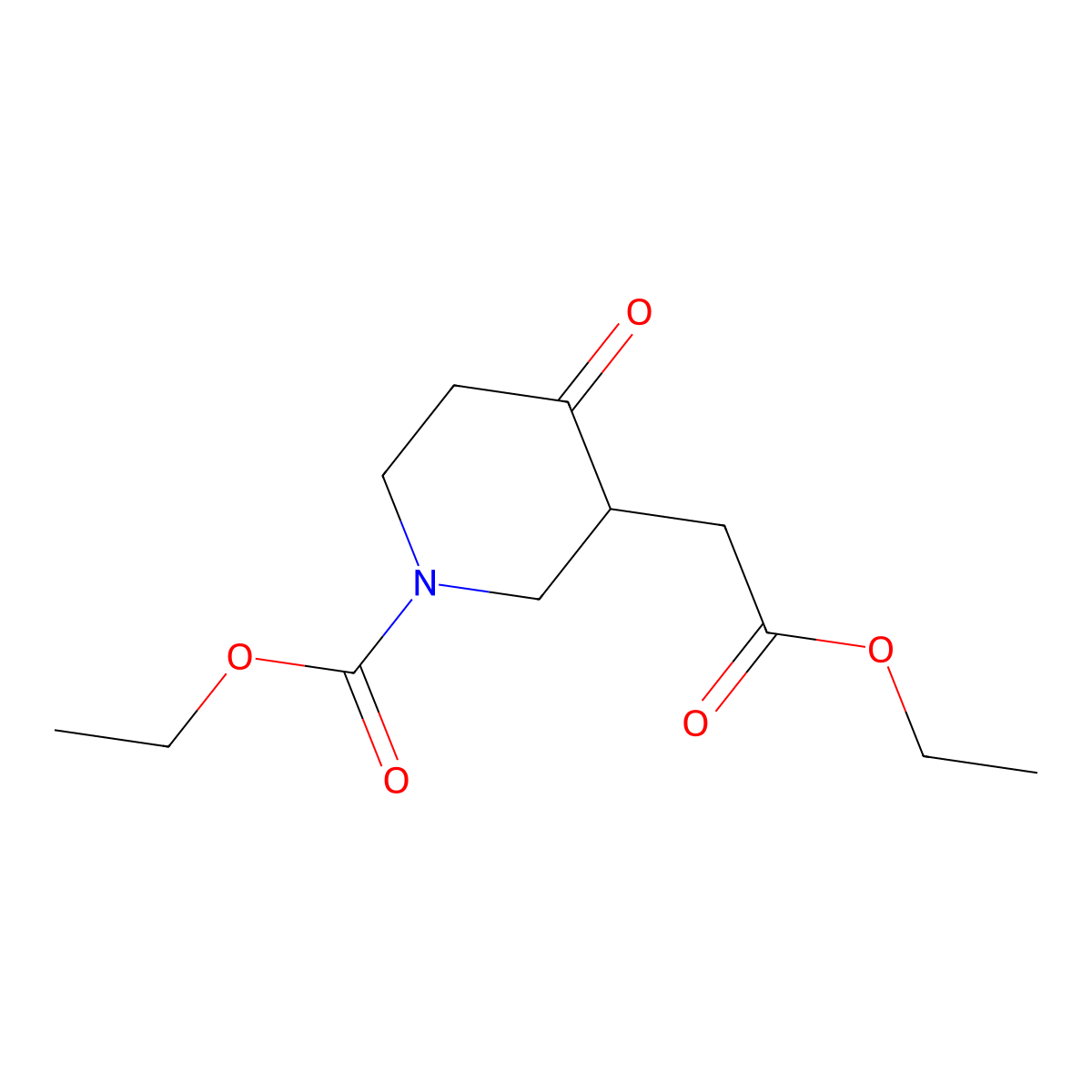 Ethyl 3-(2-ethoxy-2-oxoethyl)-4-oxopiperidine-1-carboxylate molecular structure, CAS 39716-33-1