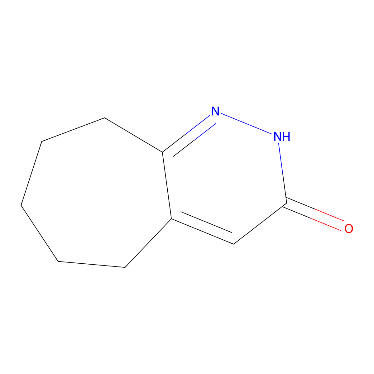 2,5,6,7,8,9-hexahydro-3H-cyclohepta[c]pyridazin-3-one molecular structure, CAS 39716-45-5