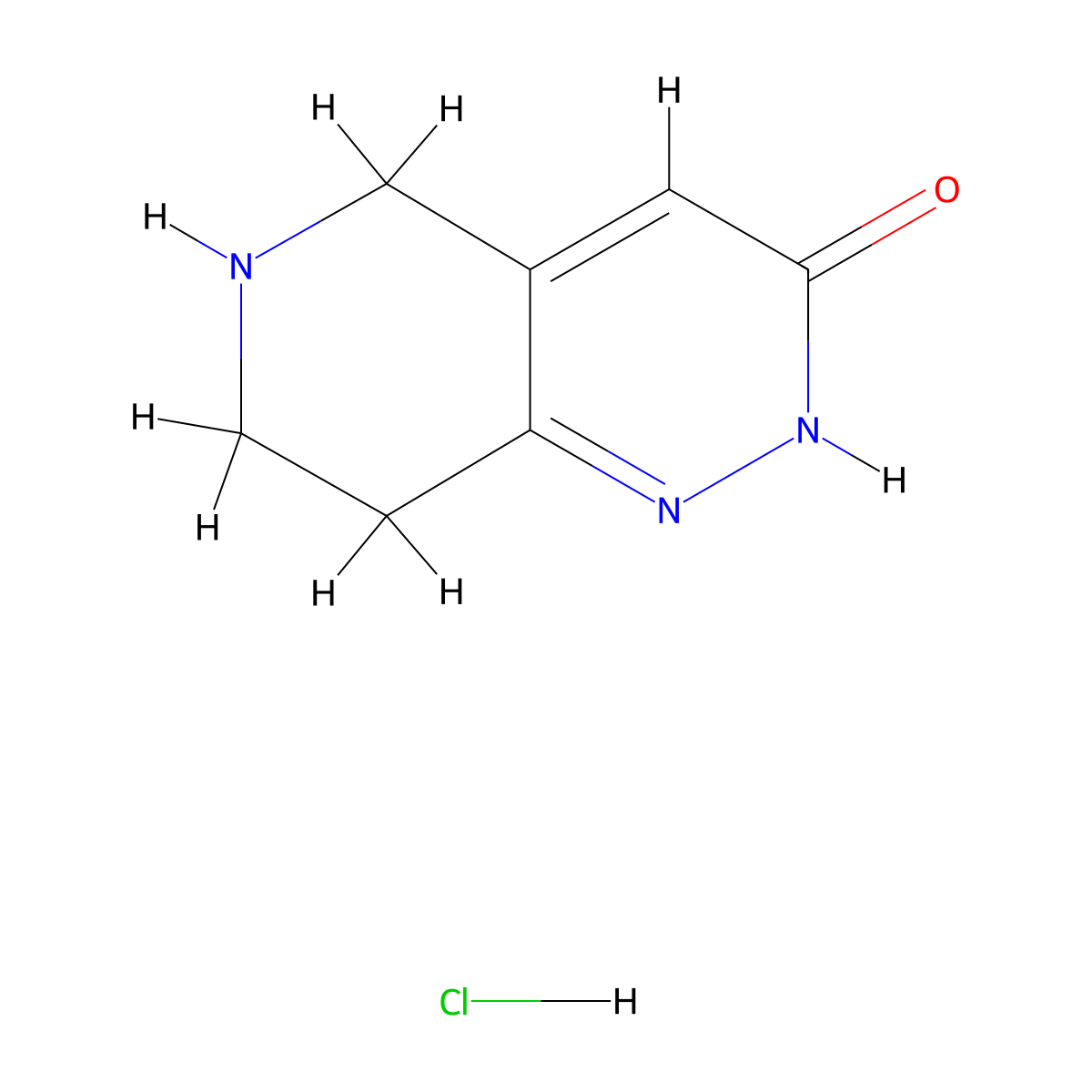 2H,3H,5H,6H,7H,8H-pyrido[4,3-c]pyridazin-3-one hydrochloride molecular structure, CAS 39716-49-9