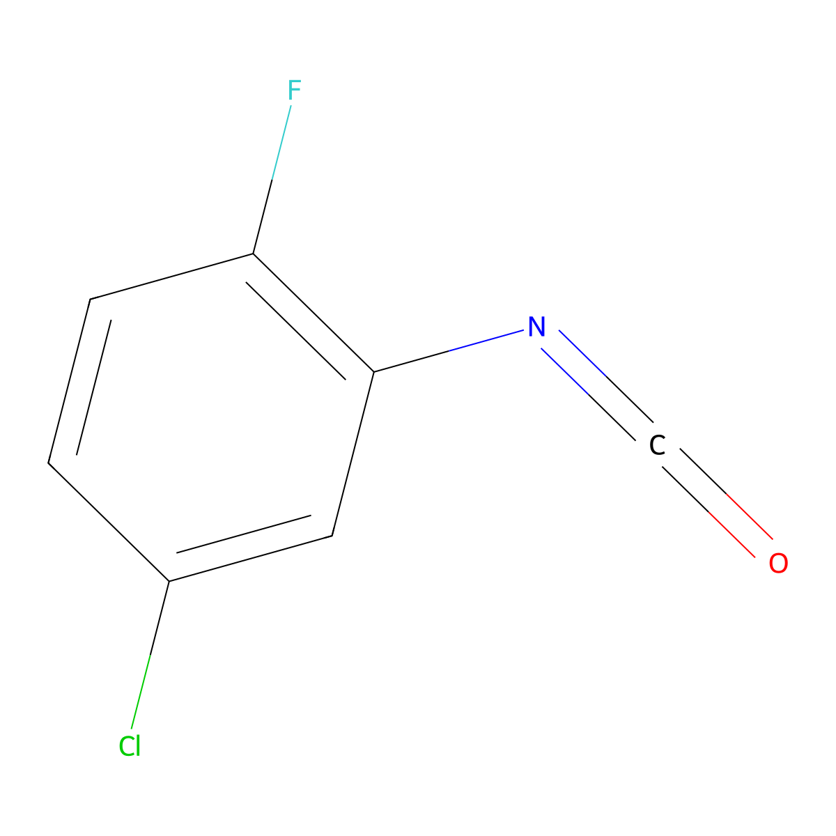 4-Chloro-1-fluoro-2-isocyanatobenzene molecular structure, CAS 39718-31-5