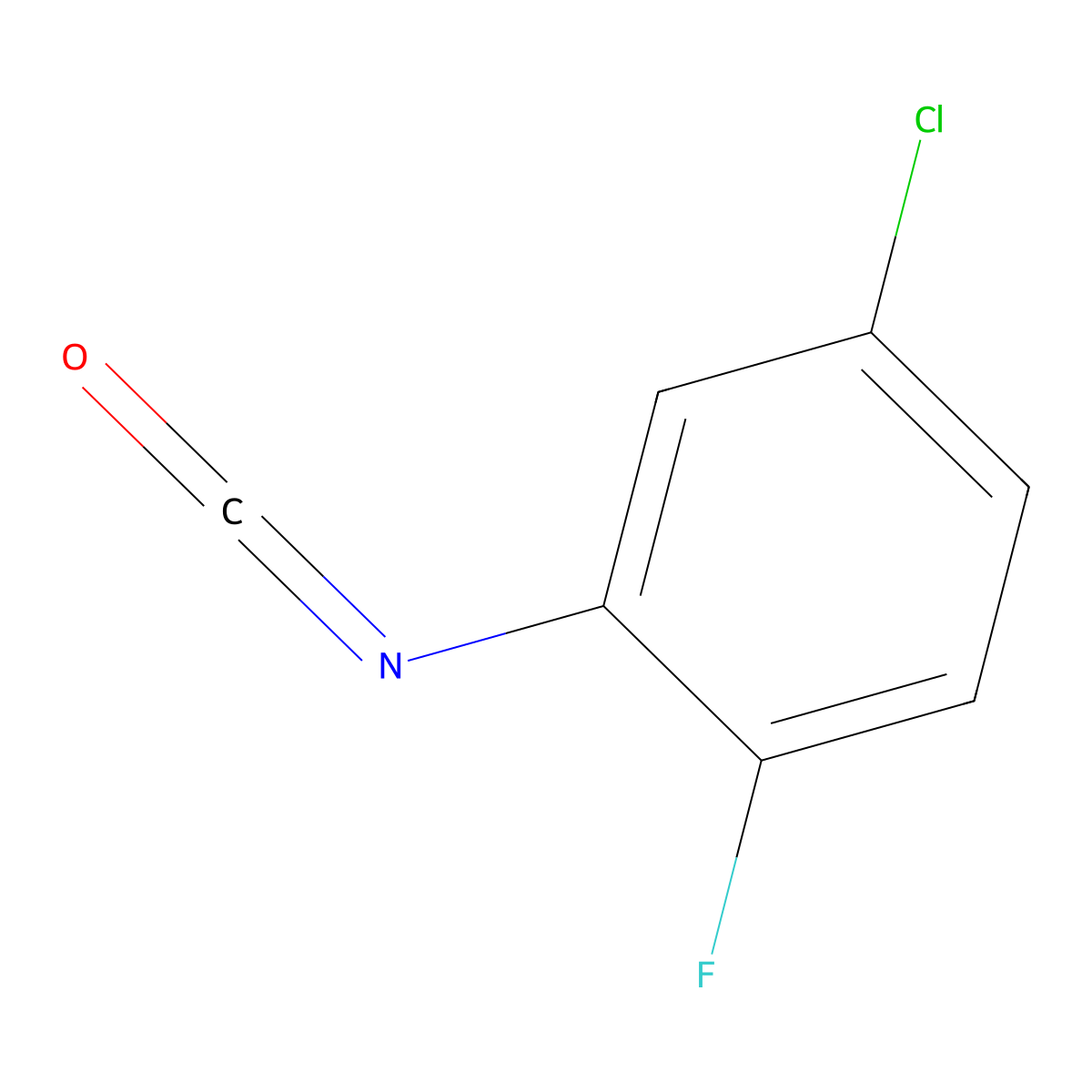 4-Chloro-1-fluoro-2-isocyanatobenzene molecular structure, CAS 39718-31-5