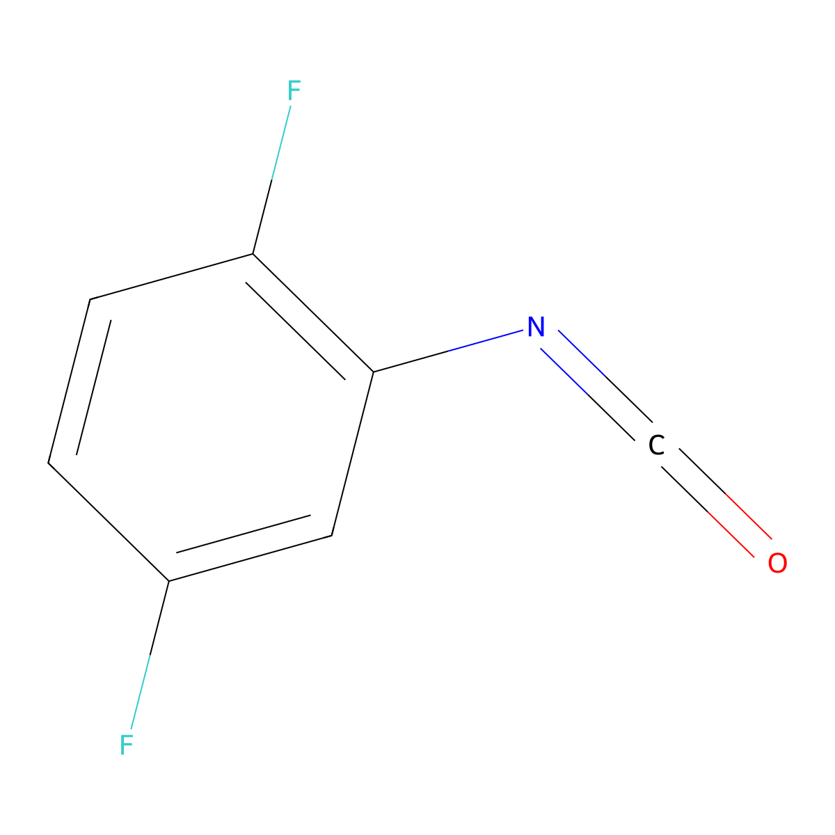 1,4-Difluoro-2-isocyanatobenzene molecular structure, CAS 39718-32-6