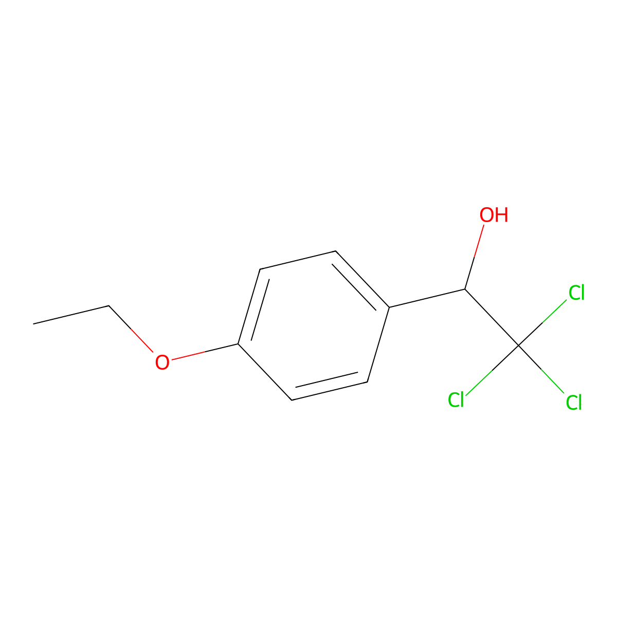 2,2,2-Trichloro-1-(4-ethoxyphenyl)ethanol molecular structure, CAS 39718-62-2