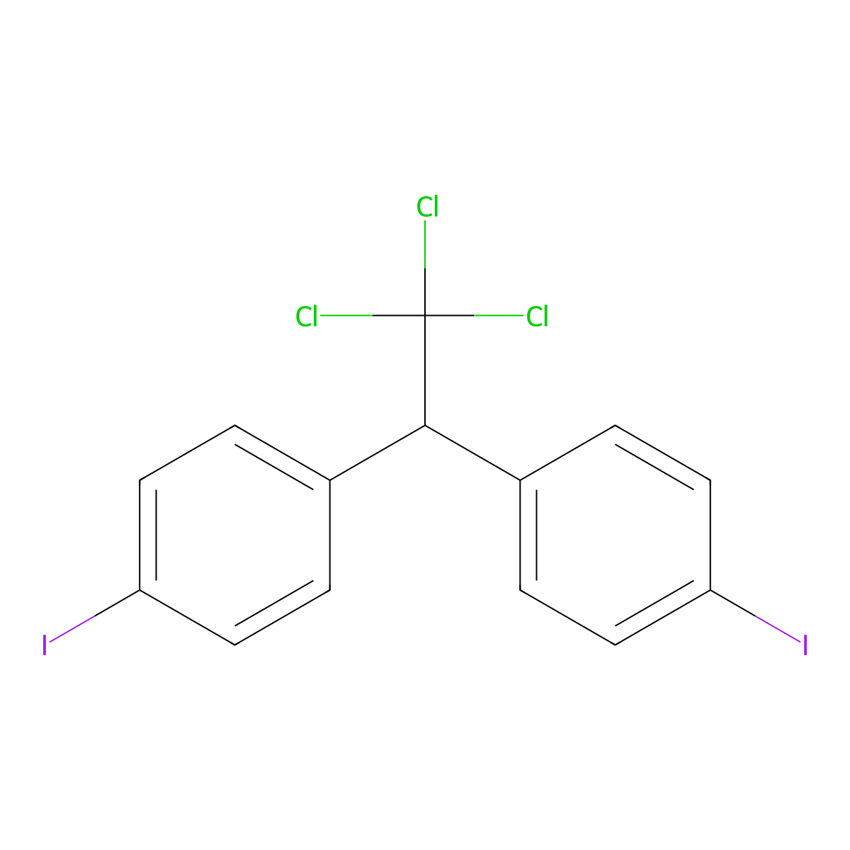 1,1'-(2,2,2-Trichloroethylidene)bis(4-iodobenzene) molecular structure, CAS 3972-13-2